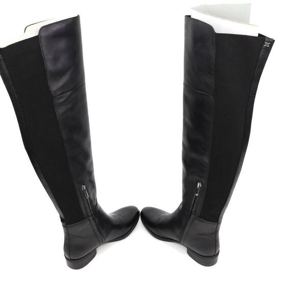Sam Edelman Womens Pam Over The Knee Boots Black Almond Toe Leather Zip 6.5 M - Picture 5 of 12